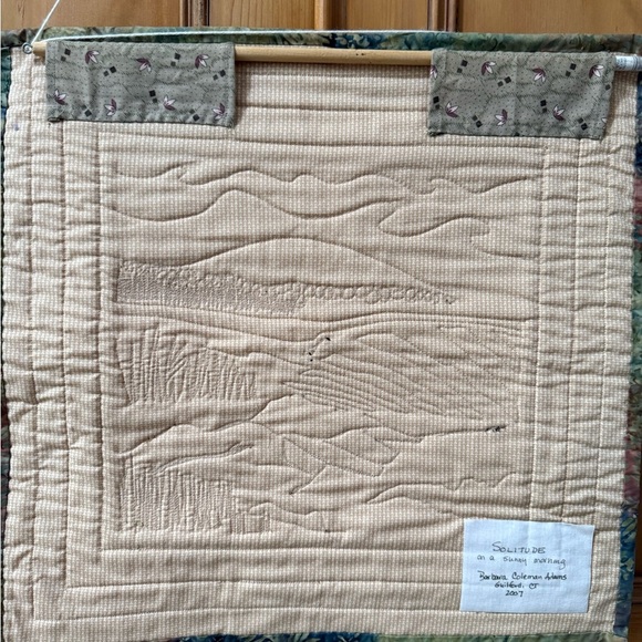 Scenic Quilted 2007 rocky beach and bird Wall Hanging - Multicolor - Picture 8 of 9